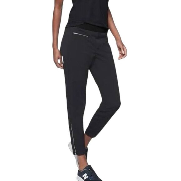 Athleta Pants - Athleta Mod Trekkie Crop Pants Black Zip Ankle 8